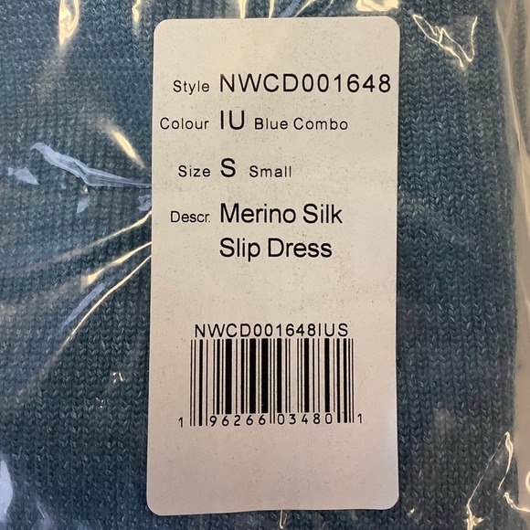 NEW! NAADAM Size Small Merino Silk Slip Lightweight Dress Blue $275 msrp J6-10 - Picture 12 of 12